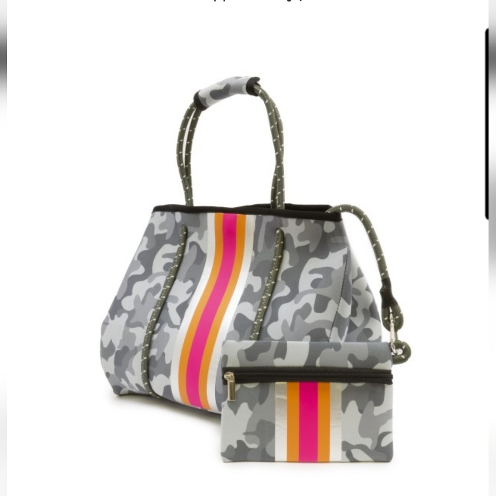 Unni Neoprene Camouflage Tote Bag with Pouch